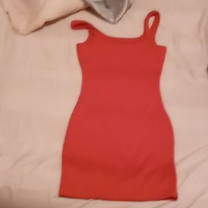 Maxi Red Solid Color Dress